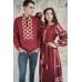 Embroidered Man&Woman Set "Grace" maroon
